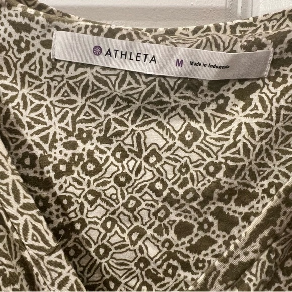 Athleta Honey  Womens Scrunched Mini Dress Triangle Microfloral‎ Pattern Size S - Picture 6 of 7